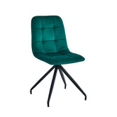 Chaise de salle à manger Farucci - Velours vert